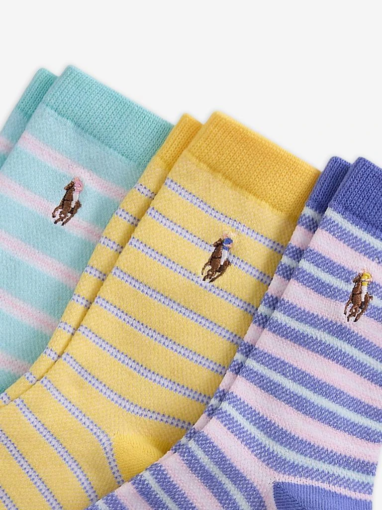 Ralph Lauren Boys 3 Pack Oxford Stripe Socks Set in Blue 2