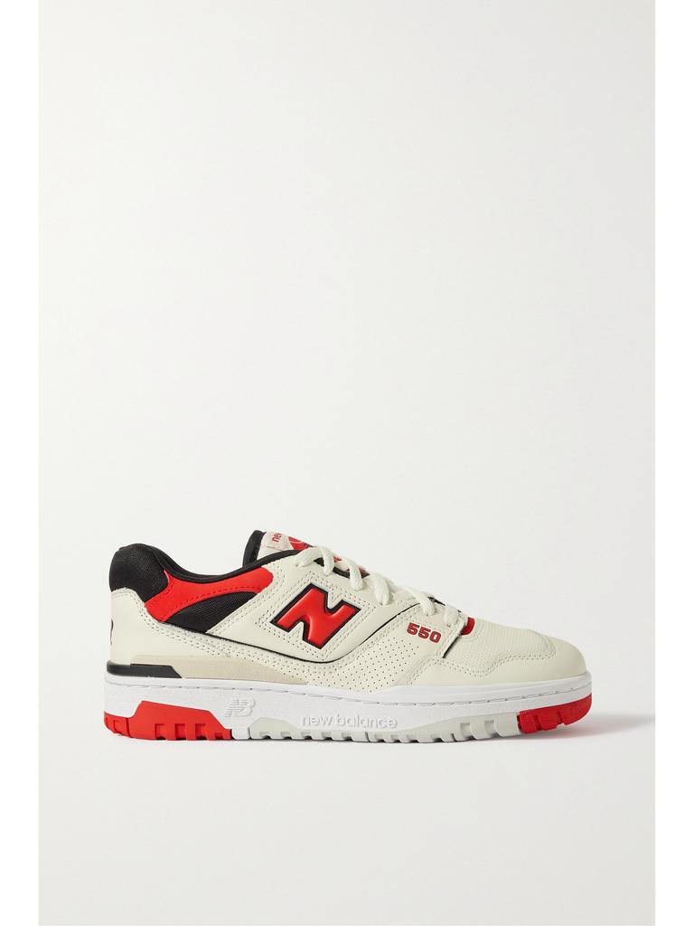 New Balance 550 网眼边饰皮革运动鞋