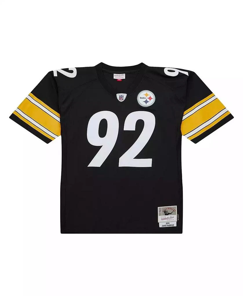Mitchell & Ness Men's James Harrison Black Distressed Pittsburgh Steelers Legacy Replica Jersey 2
