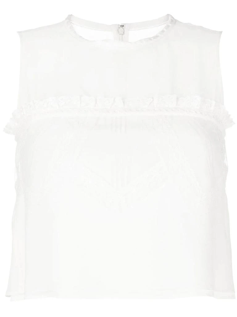 SHIATZY CHEN lace-trim detail blouse - women -  -  - White 1