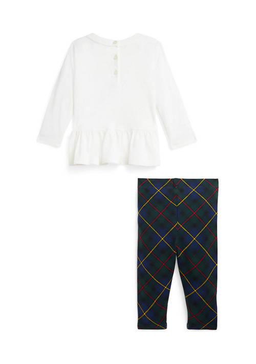 Ralph Lauren Lauren Childrenswear Baby Girls Dog Print Jersey T Shirt Leggings Set