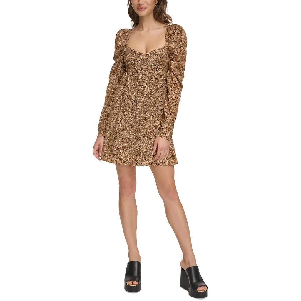 DKNY Womens Smocked Sweet Heart Neck Mini Dress 2