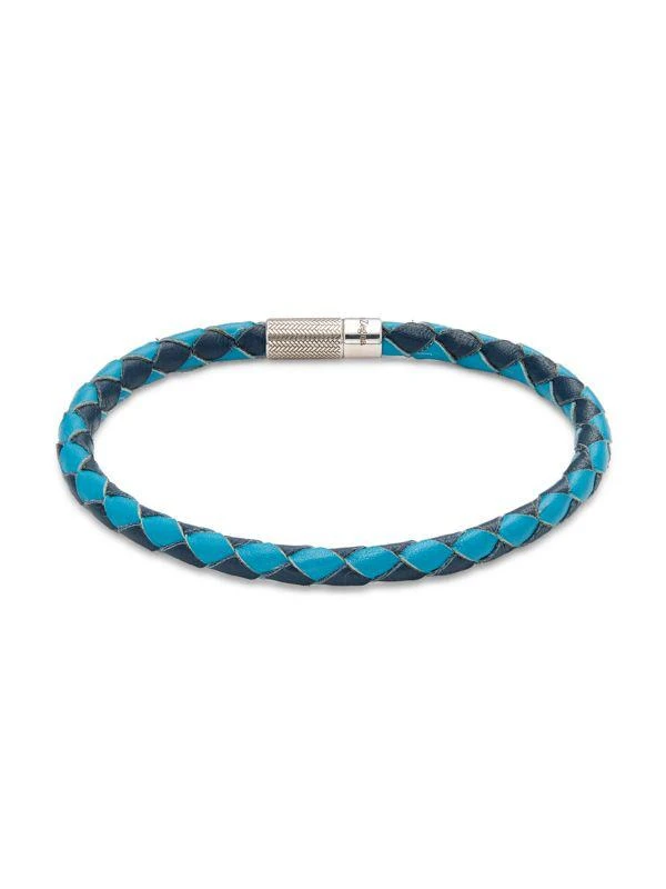 Ermenegildo Zegna Sterling Silver & Leather Bracelet 1