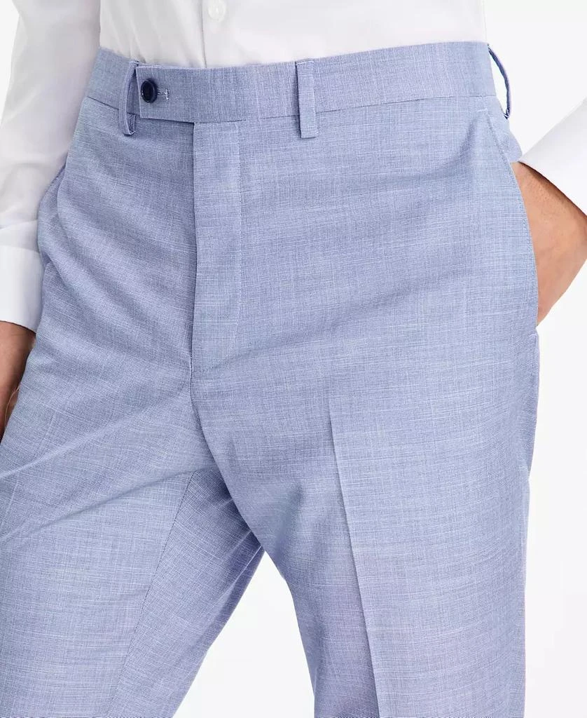 DKNY Men's Modern-Fit Bi-Stretch Light Blue Check Suit Separate Pants 4