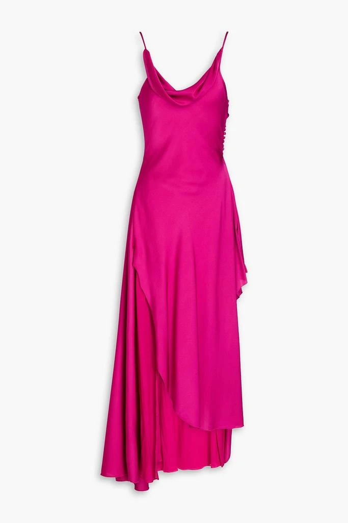 NICHOLAS Elsie draped chiffon and stretch-silk satin maxi dress 1