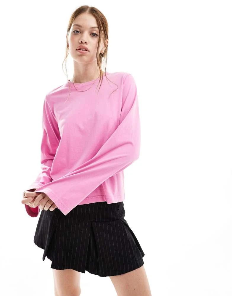 & Other Stories & Other Stories long sleeve top in pink 1