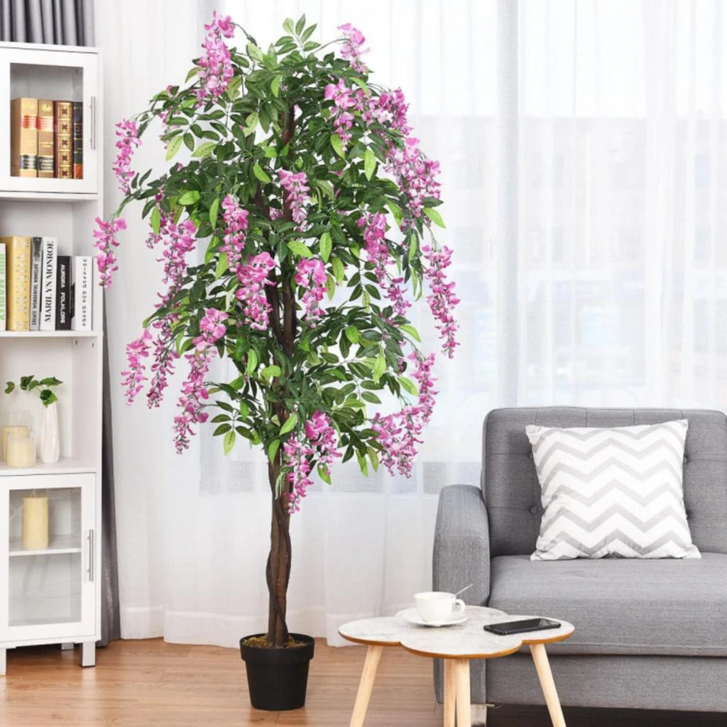 Hivvago 6-Feet Artificial Wisteria Silk Indoor-Outdoor Tree 2