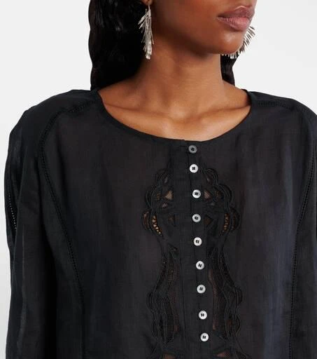 Isabel Marant Luciele embroidered ramie blouse 4
