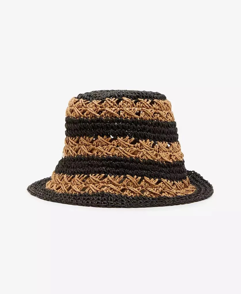 Steve Madden H-Carly Striped Crochet Straw Bucket Hat 2
