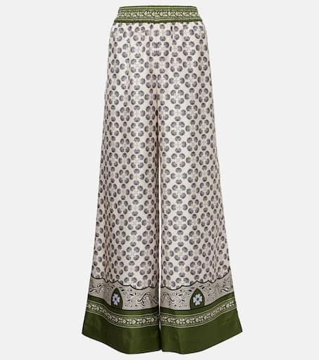 LA DOUBLE J Printed silk twill palazzo pants 1