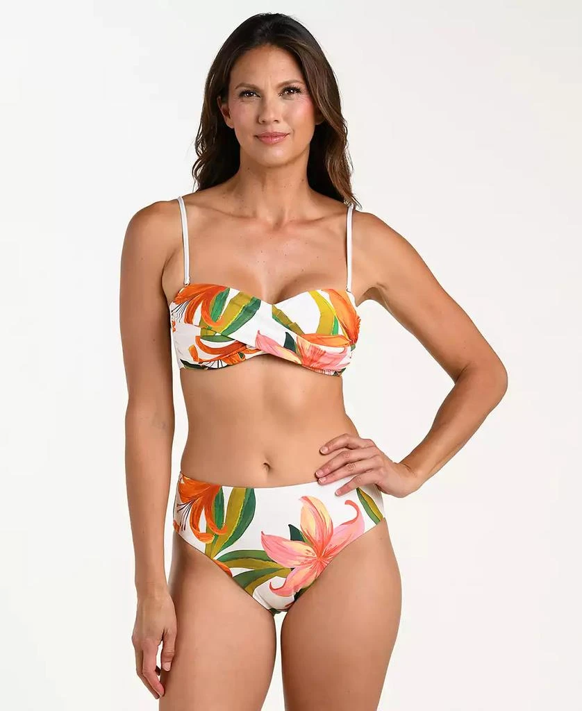 La Blanca Women's Jungle Blossoms Twist Bandeau Swim Top 3
