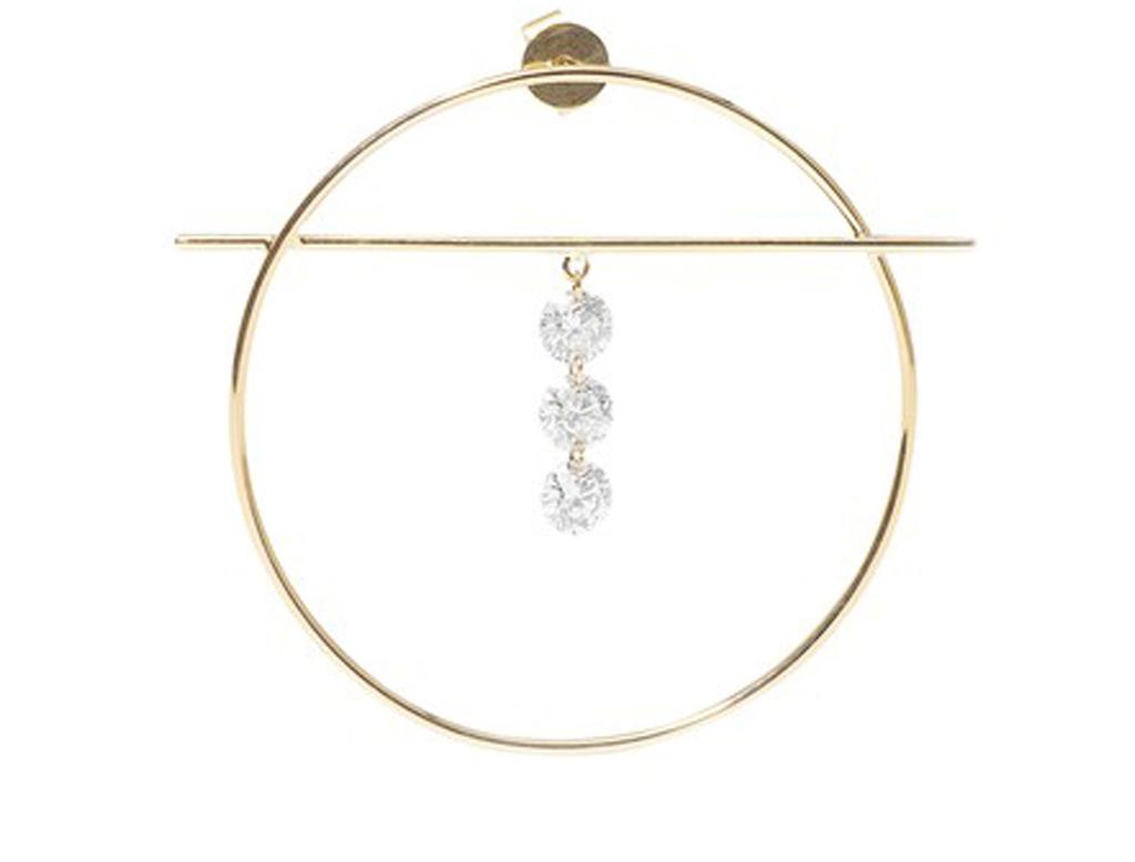 Persée Single earring Fibula M 3 diamonds