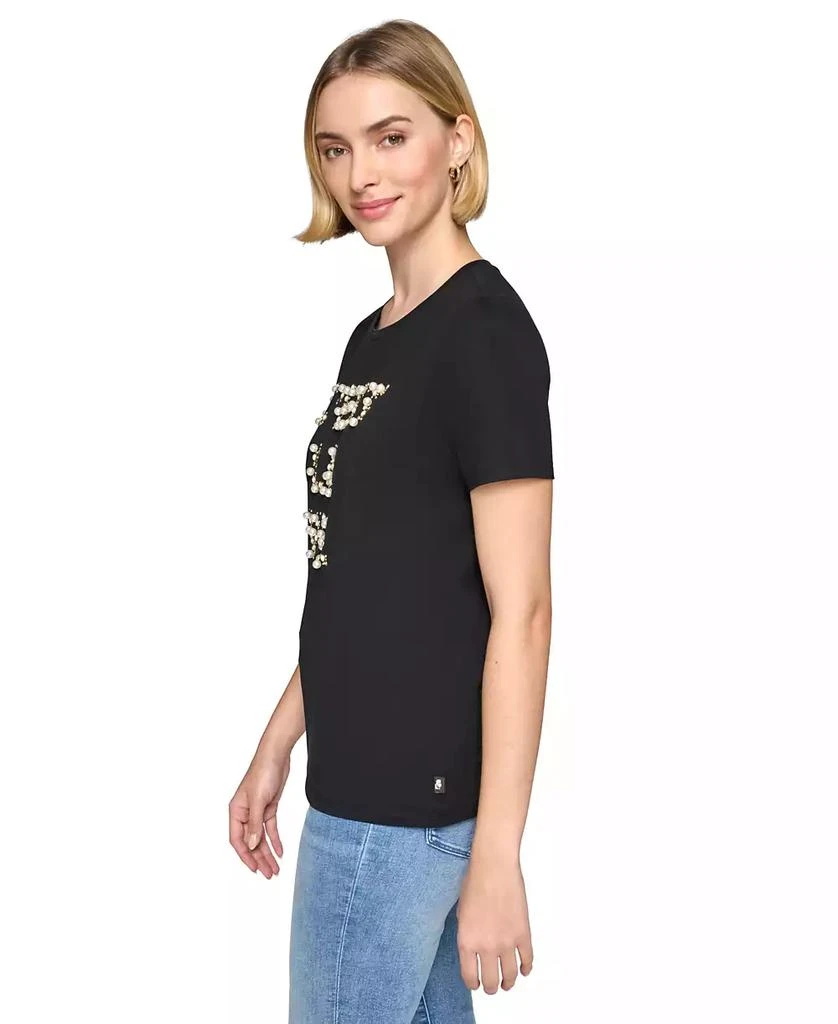 Karl Lagerfeld Paris Women's Embellished C'est La Vie T-Shirt 3