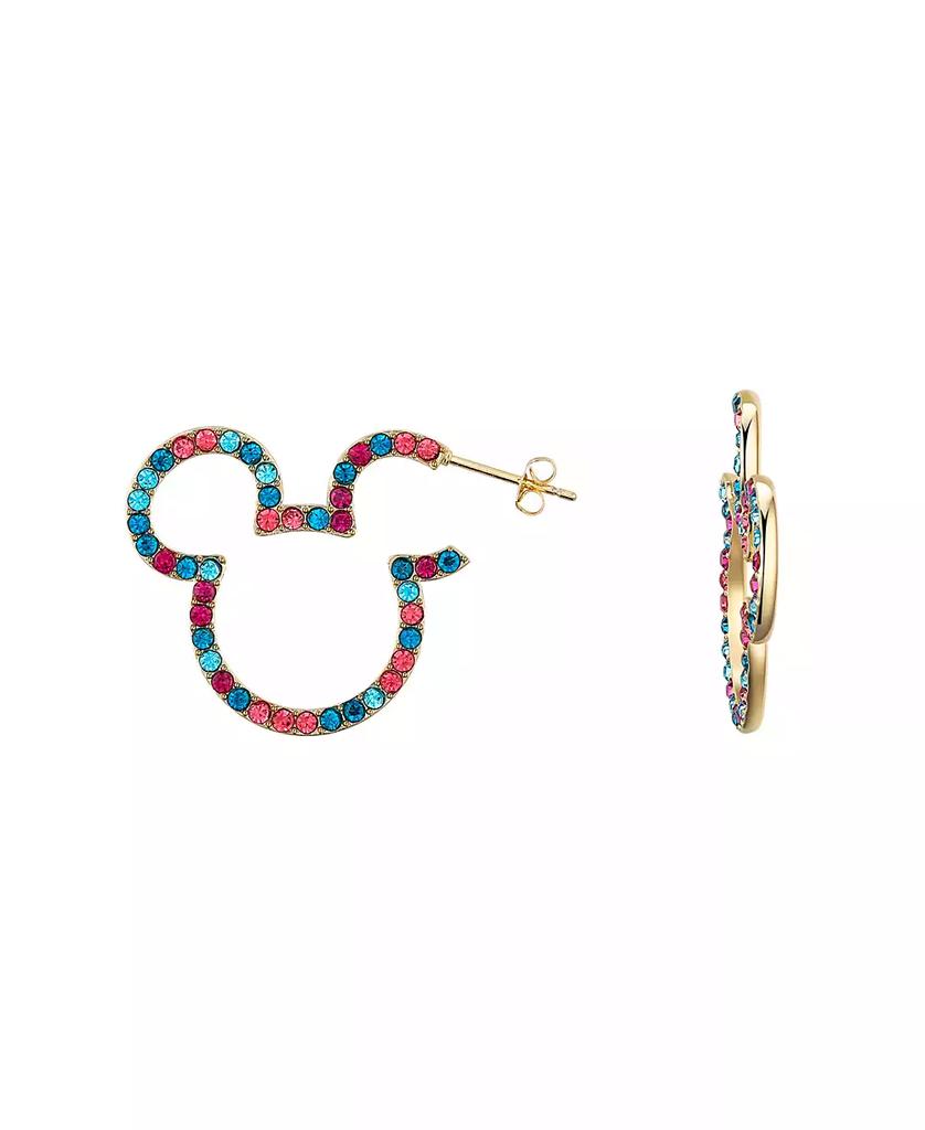 Disney Multi Color Crystal Mickey Mouse Hoop Earrings