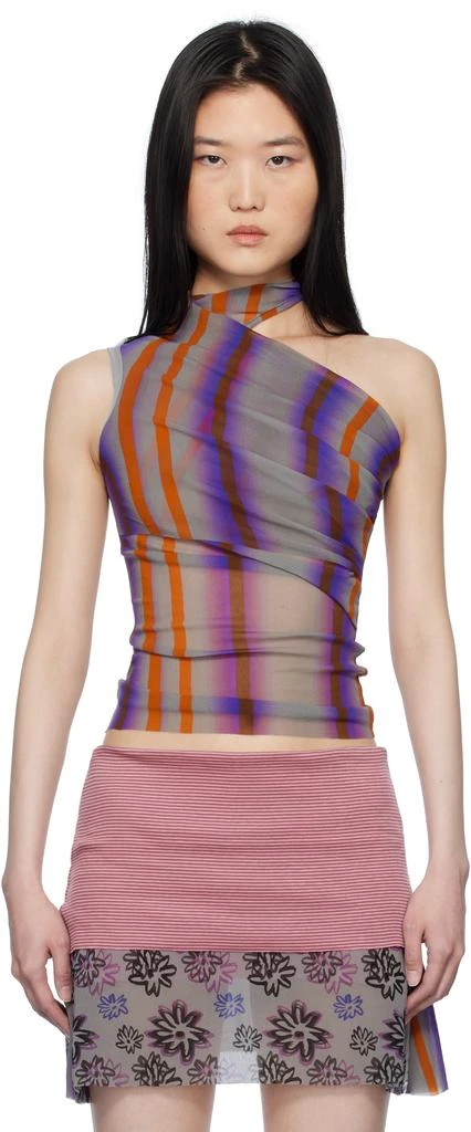 PAULA CANOVAS DEL VAS Multicolor Sleeveless Mesh Top 1