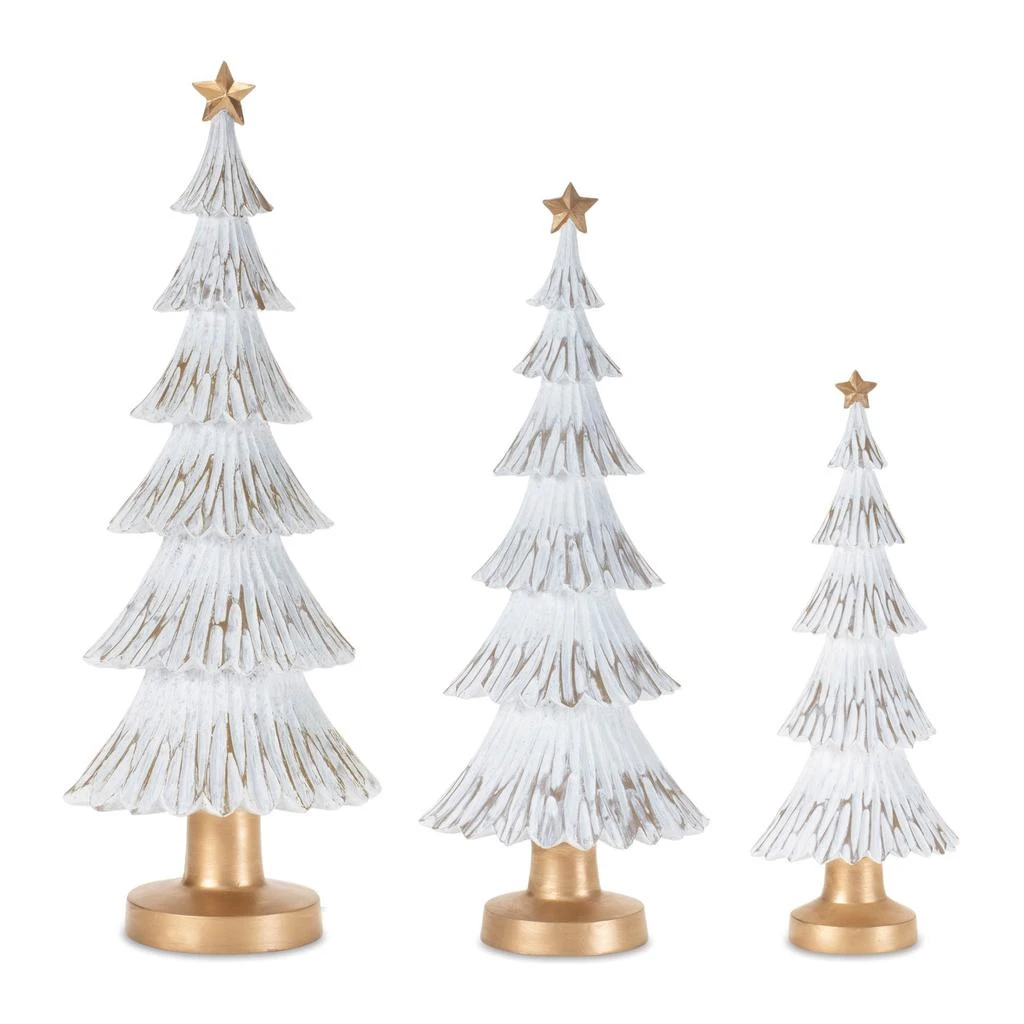 Hivvago Carved Winter Christmas Tree (Set of 3)