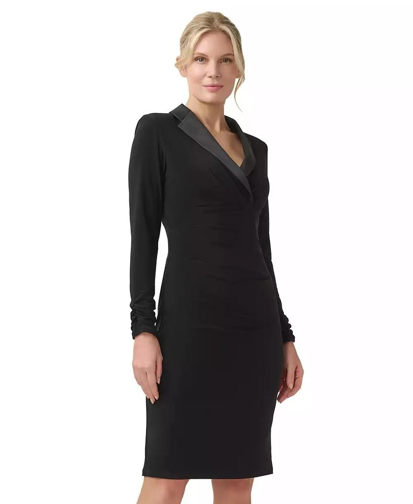 Adrianna Papell Women's Jersey Tuxedo Sheath Dress 3