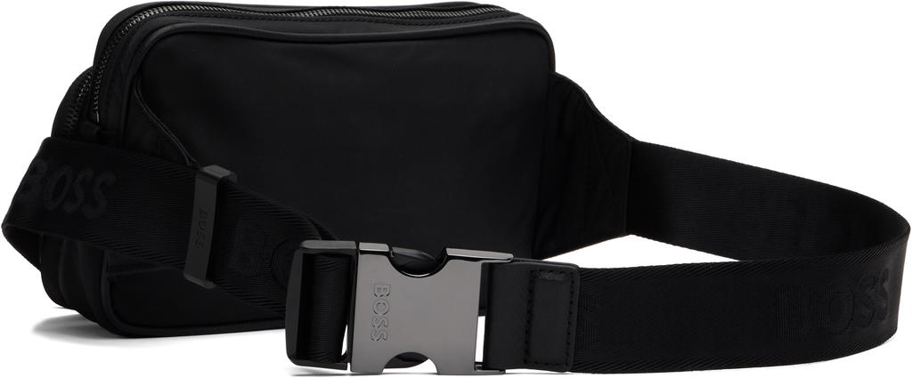 Hugo Boss Black Twill Double B Monogram Belt Bag - Bags
