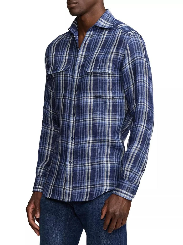 Ralph Lauren Stewart Plaid Linen Shirt 4