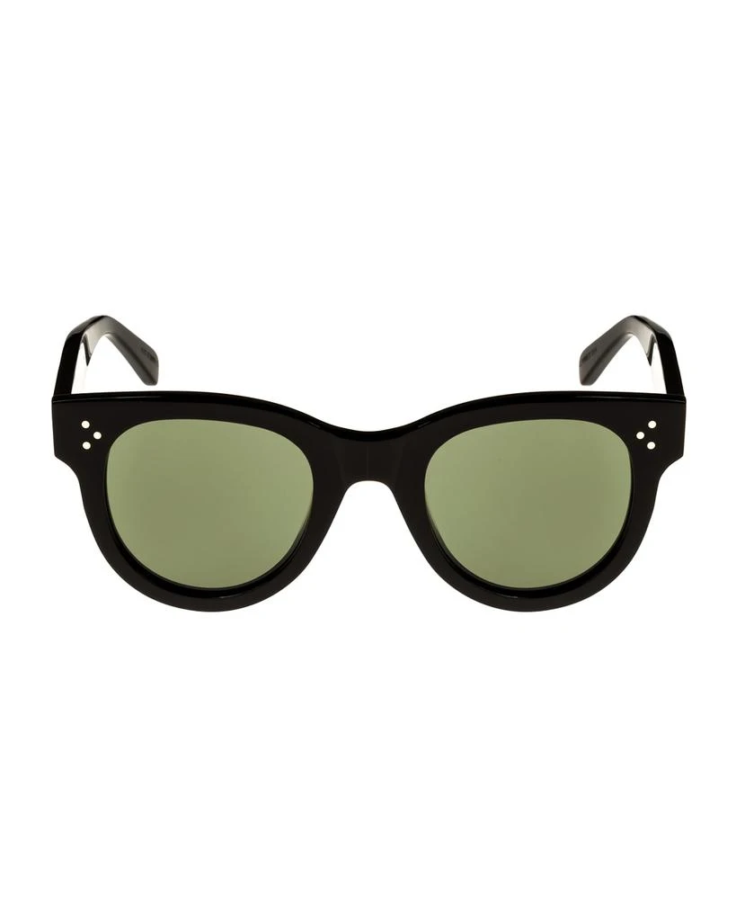 Celine Studded Acetate Sunglasses w/ Mineral Lenses, Black 2