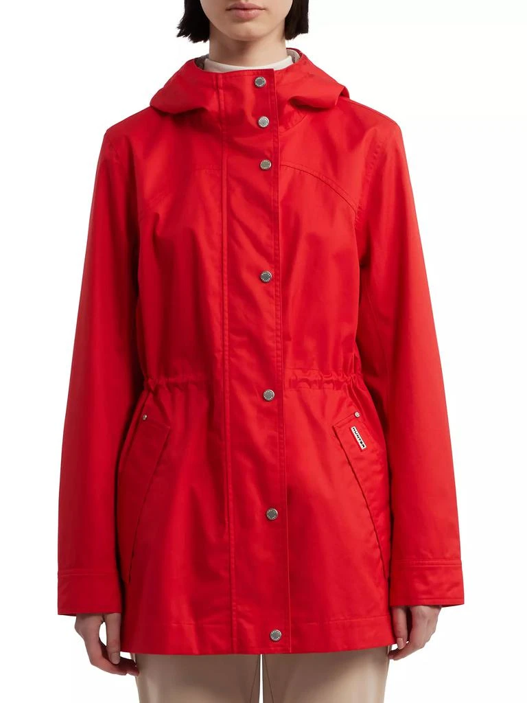 Hunter Ladies Hunter Red Raincoat Shop Adela Cotton Canvas Rain
