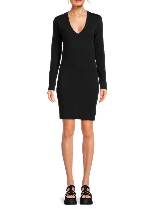 James Perse Long Sleeve Sheath Mini Dress 1