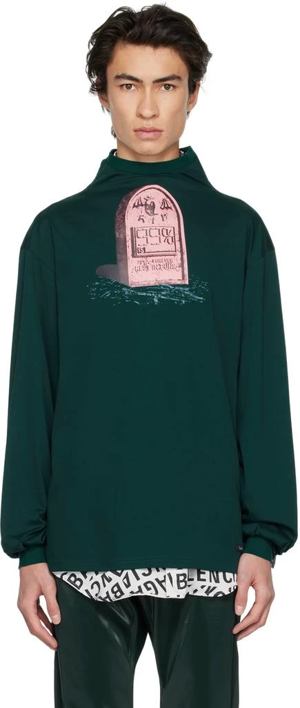 99%IS- Green 'R.I.P' Gravestone Long Sleeve T-Shirt 1