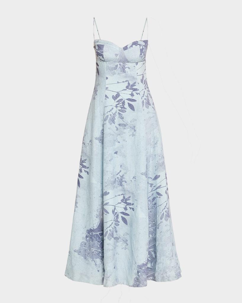 SIMKHAI Rudie Floral Bustier Maxi Dress
