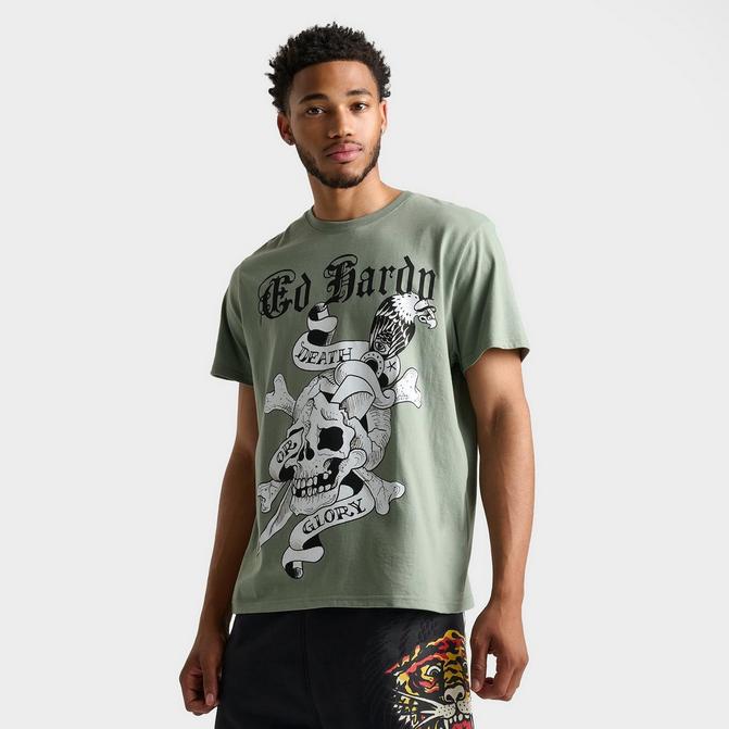 ED HARDY Men's Ed Hardy Death Or Glory Skull T-Shirt