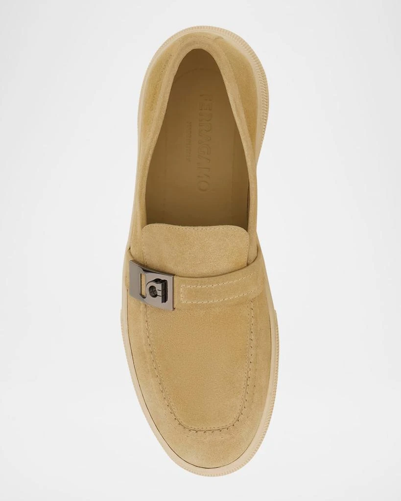Salvatore Ferragamo Men's Brad Suede Slip-On Sneakers 3