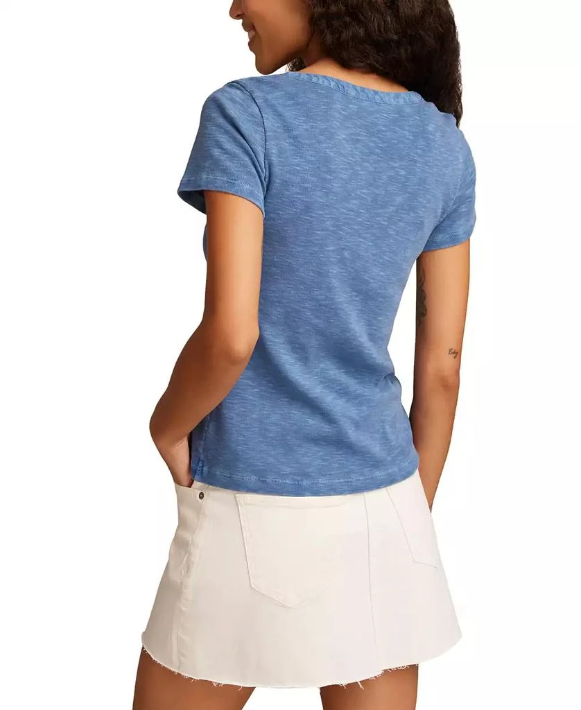 Lucky Brand Women's Cotton Cutwork Henley Tee 3