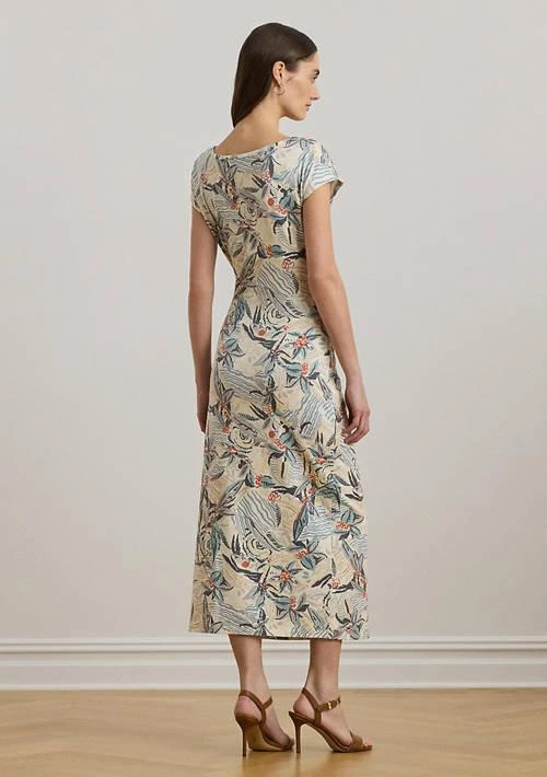 Ralph Lauren Ralph Lauren Tie Front Print Boat Neck Midi Dress 2
