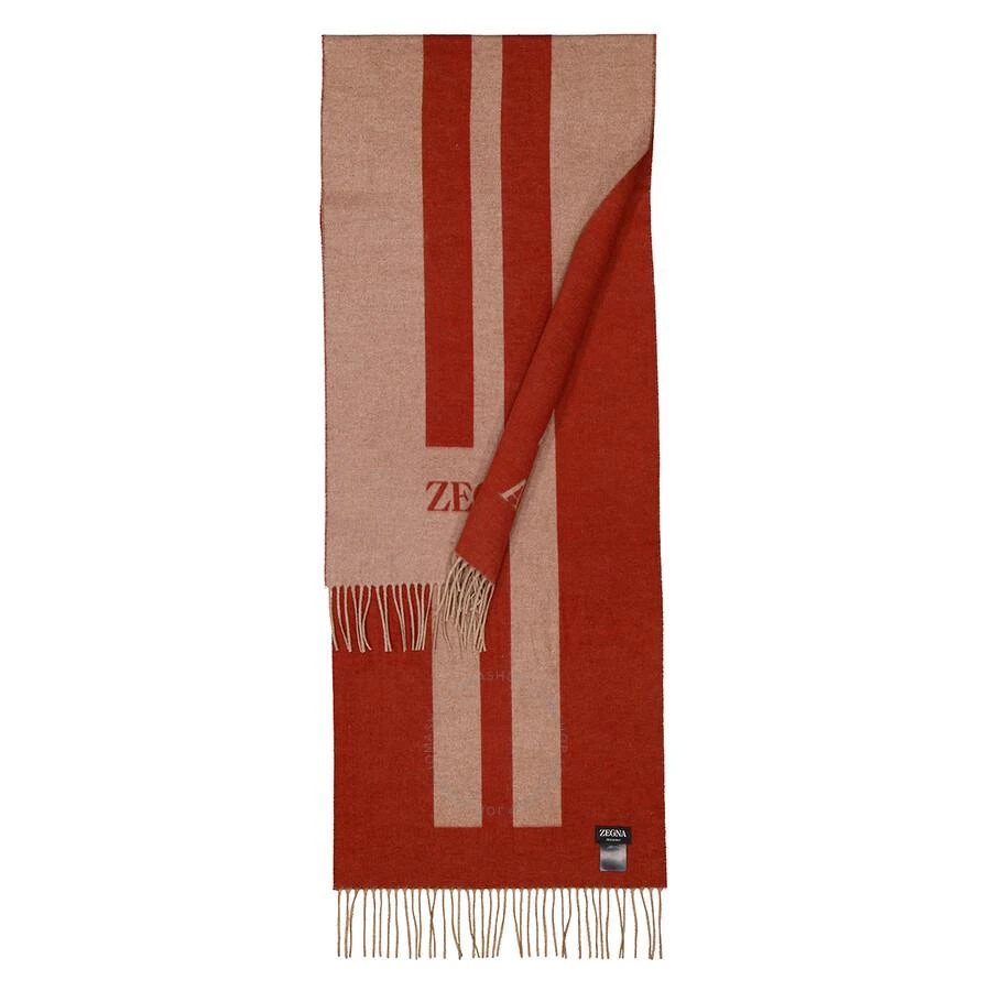 Zegna Logo Intarsia Fringed Scarf 3