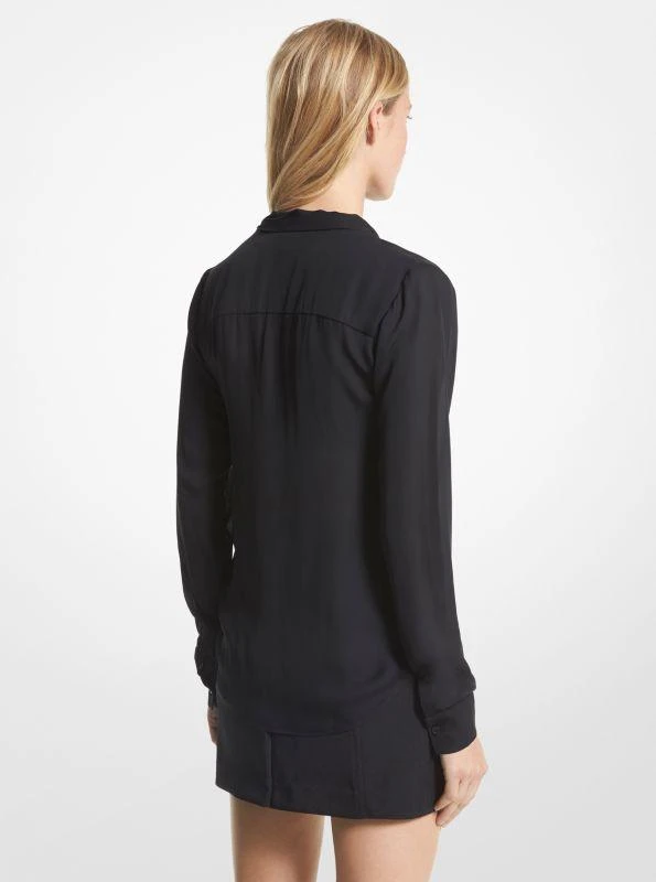 michael_kors Viscose Blend Tie-Neck Blouse 2