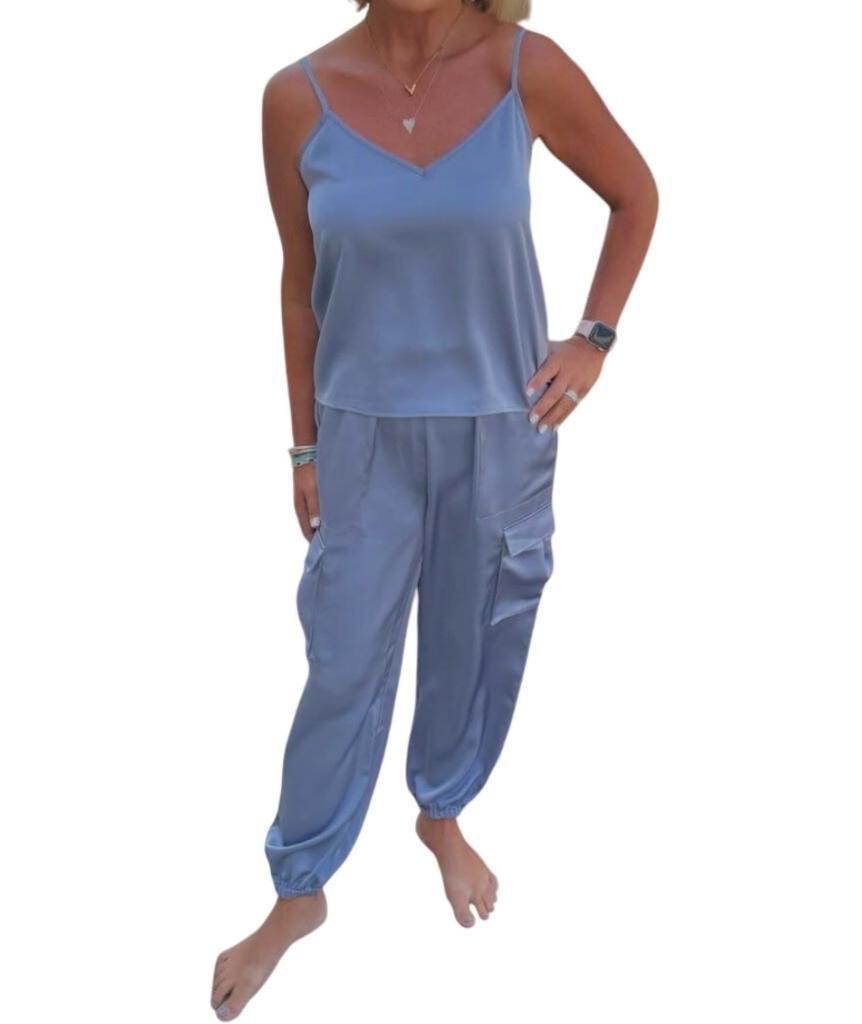 Bobi Bobi - Satin Jogger With Cargo Pockets