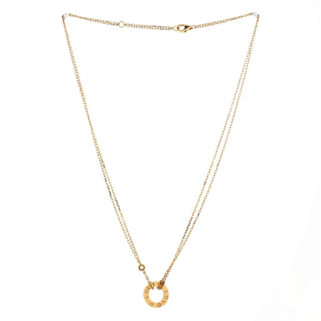 Cartier 2 Diamonds Love Pendant Necklace 18K Yellow Gold and Diamonds 3