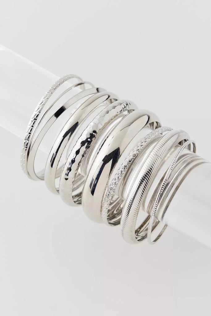 Urban Outfitters Textured Metal Bangle Bracelet Set 2