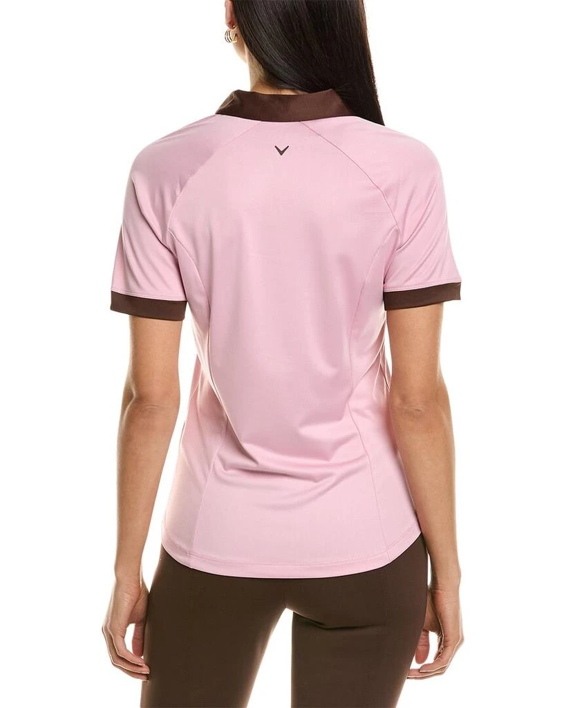 Callaway womens  V-Placket Colorblock Polo Shirt, xs, Pink 2