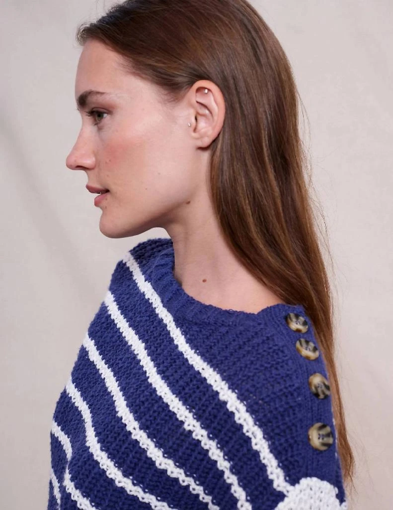Sundry Striped Pullover Sweater In Deep Navy 2