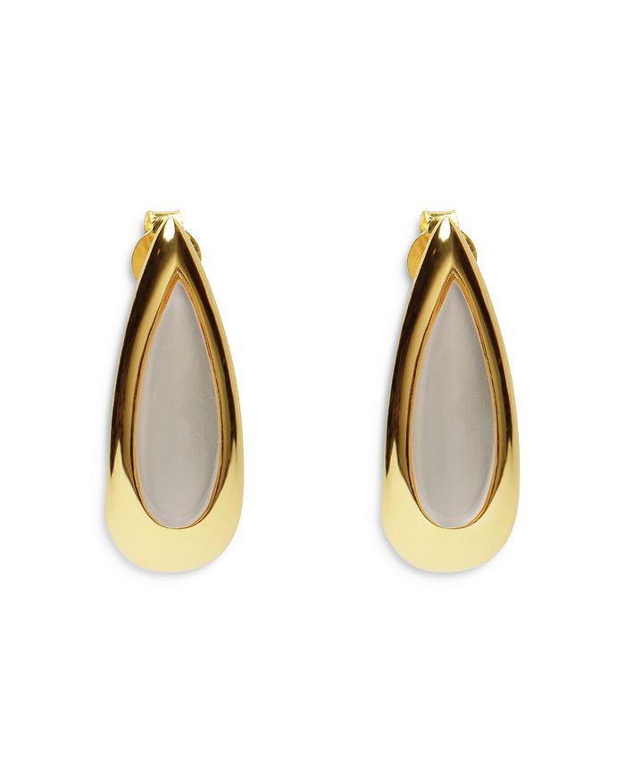 Argento Vivo Mother Of Pearl J Hoop Earrings in 18K Gold Plated Sterling Silver