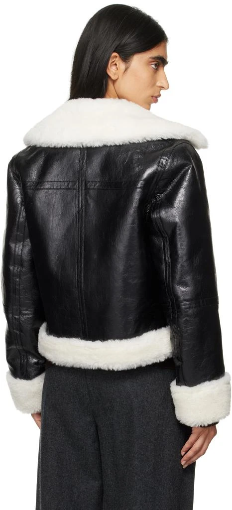STAND STUDIO Black & Off-White Lorelle Faux-Shearling Jacket 3