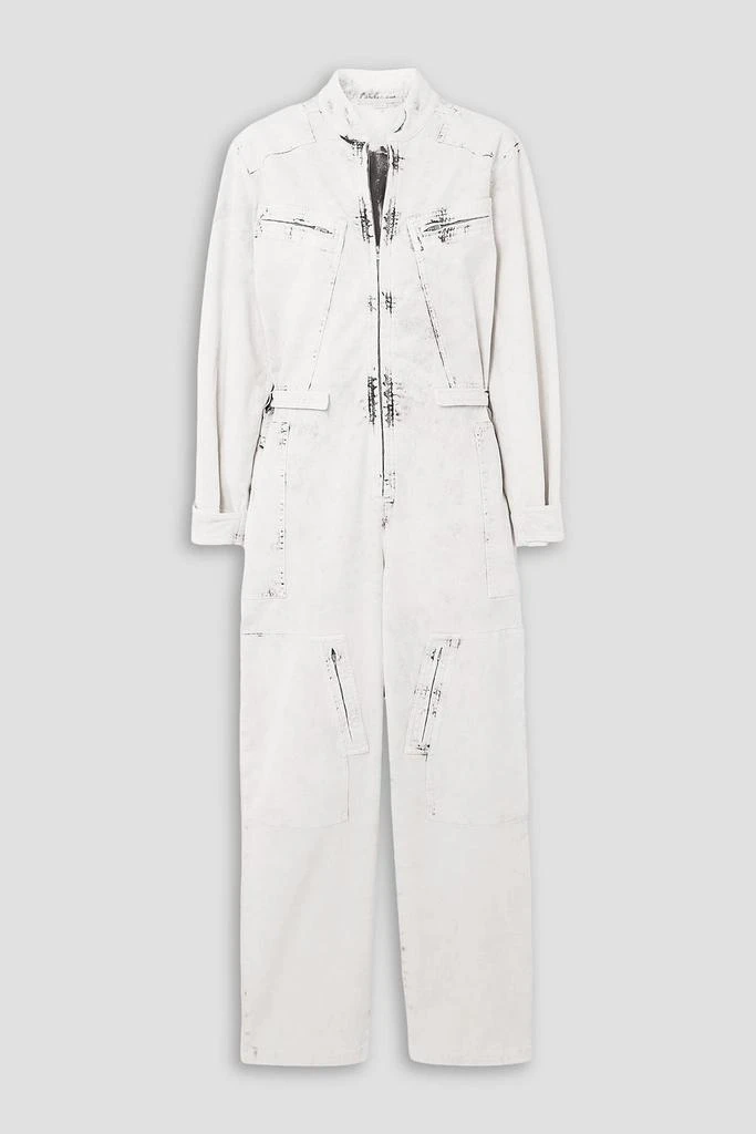 Stella McCartney Zip-embellished acid-wash denim jumpsuit 1