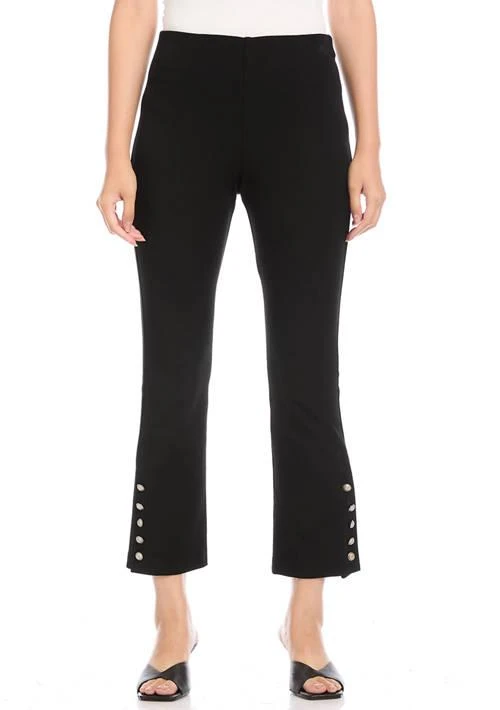 Karen Kane Kane Womens Cropped Button Up Hem Pants 1
