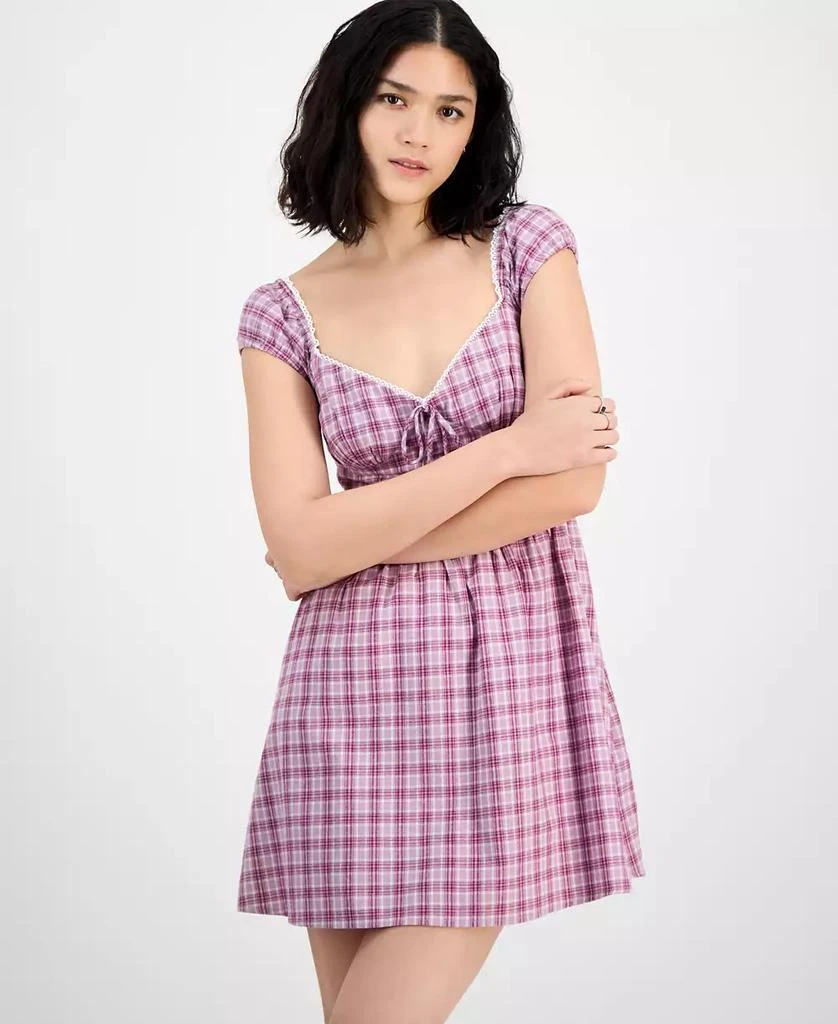 Kingston Grey Juniors' Plaid Cotton Mini Dress 2