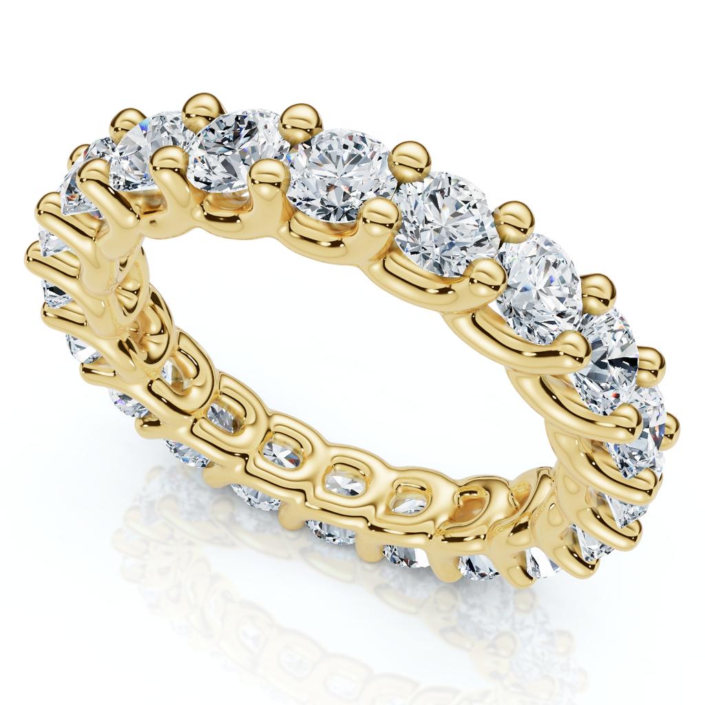 Pompeii3 2 1/2Ct Diamond U Prong Eternity Ring in 14k Gold or Platinum Lab Grown
