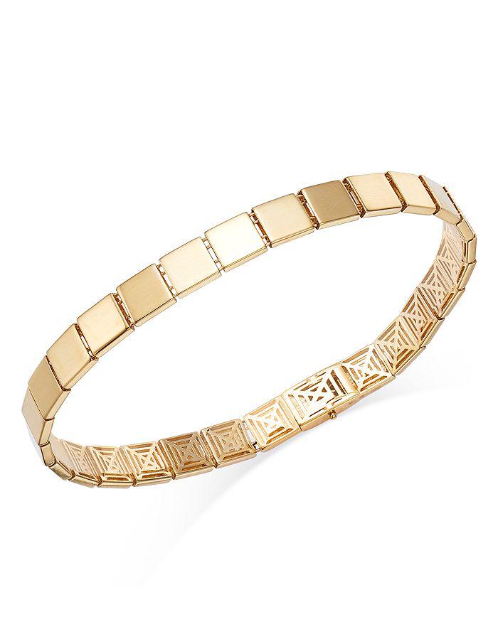 Alberto Amati 14K Yellow Gold Etched Square Link Bracelet