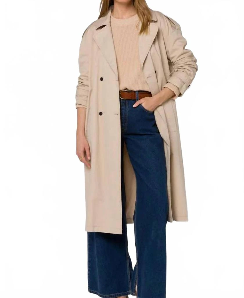 Velvet Heart Pierce Trench Coat In Quinoa