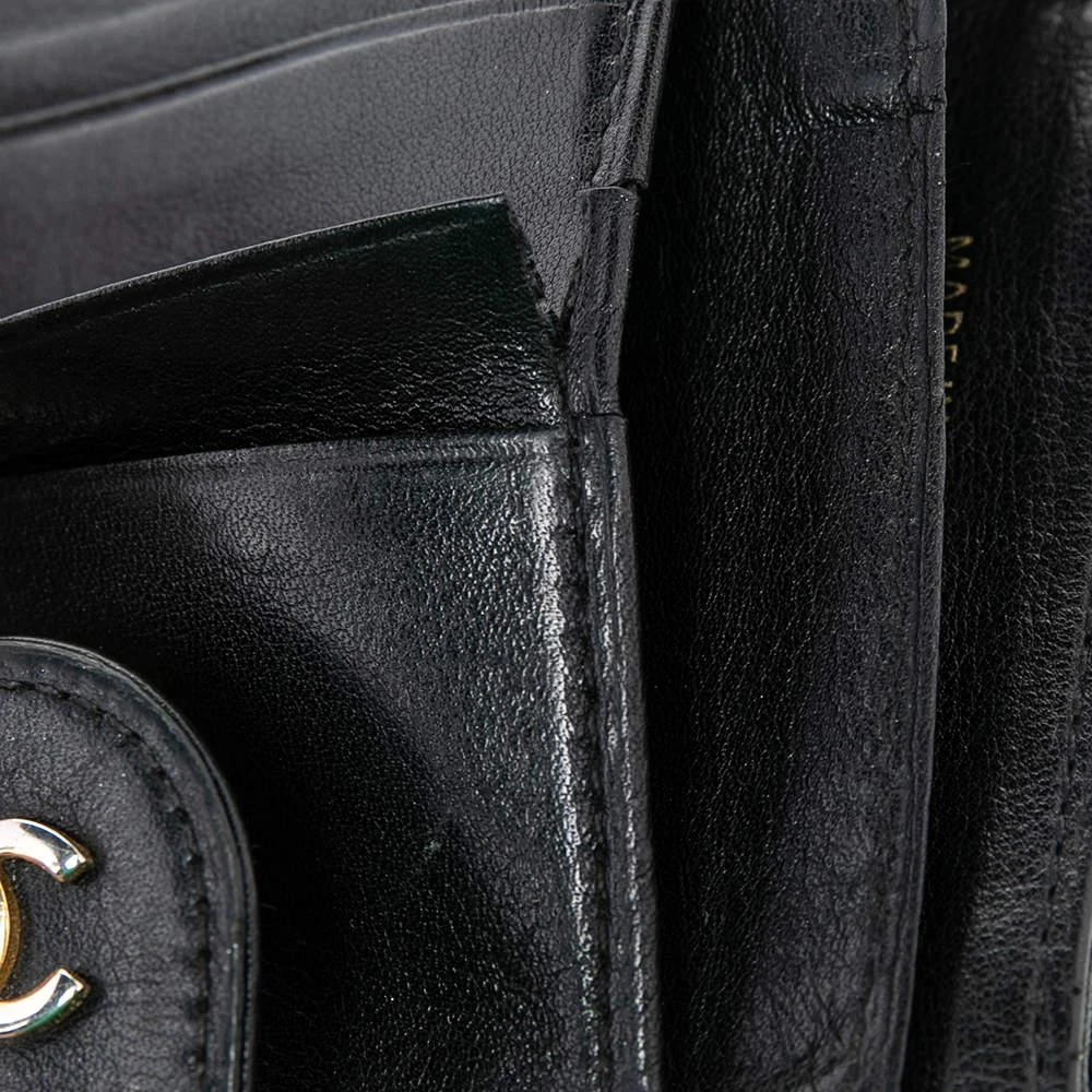 Chanel Chanel Black Double Quilted Leather Vintage Trifold Wallet 8