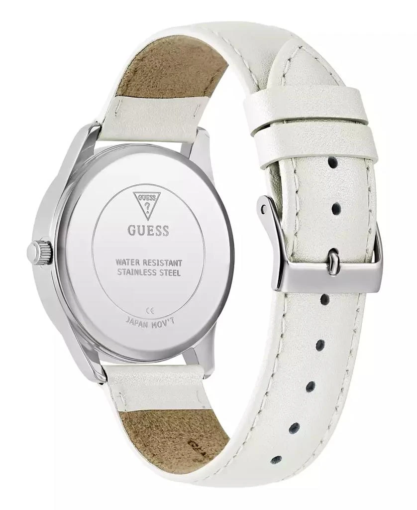 GUESS Women's Analog White Genuine Leather Watch, 36mm 4