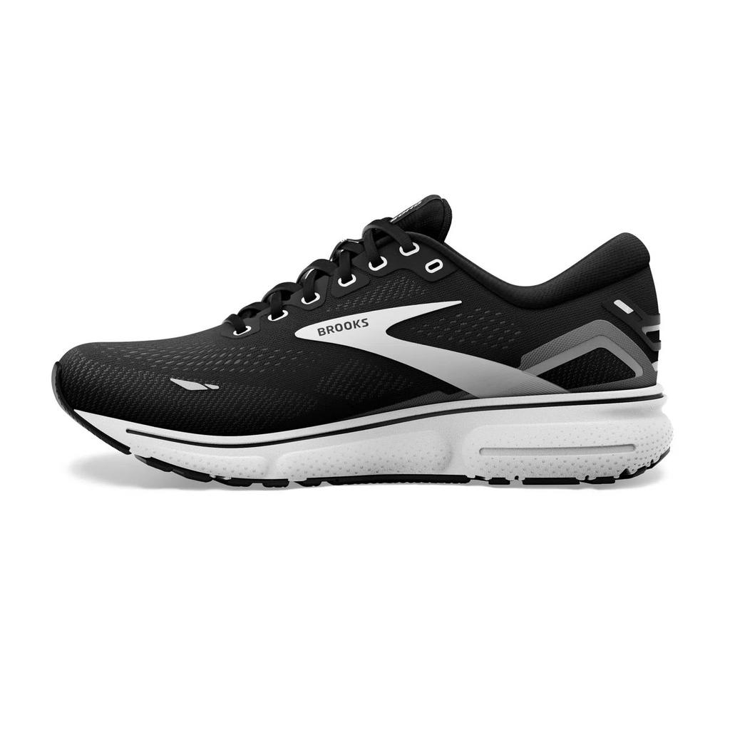 Brooks Men’S Ghost 15 Road Running Shoes - 2E Width In Black/blackened Pearl/white